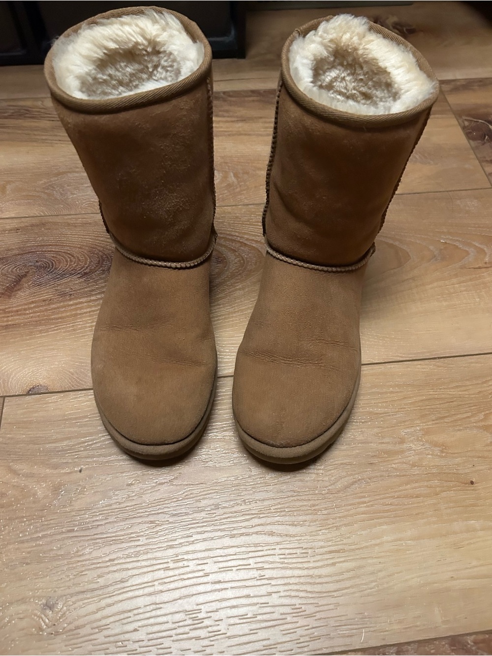 UGG Chestnut Suede Shearling Mid-Calf Boots